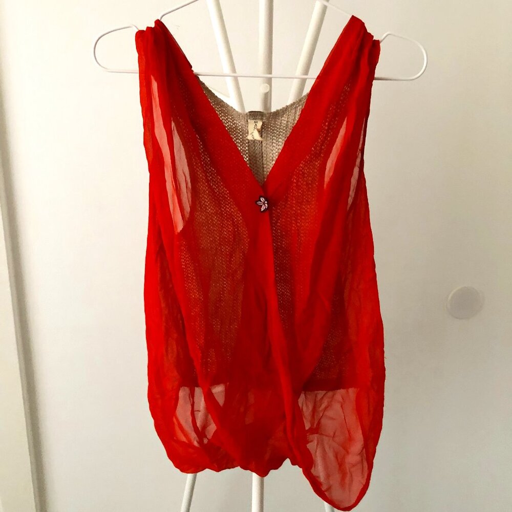 MAGGIE WARD SILK AND LINEN SLEEVELESS TOP SIZE S NWOT